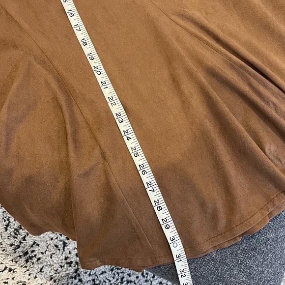 Allegra K Women's Faux Suede A-Line Elastic Back Retro Work Fall Midi Skirt XS - Picture 11 of 11